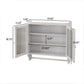 Vintage Double Door Wall Cabinet With Three Tiers Storage And Towel Rack - White Washed
