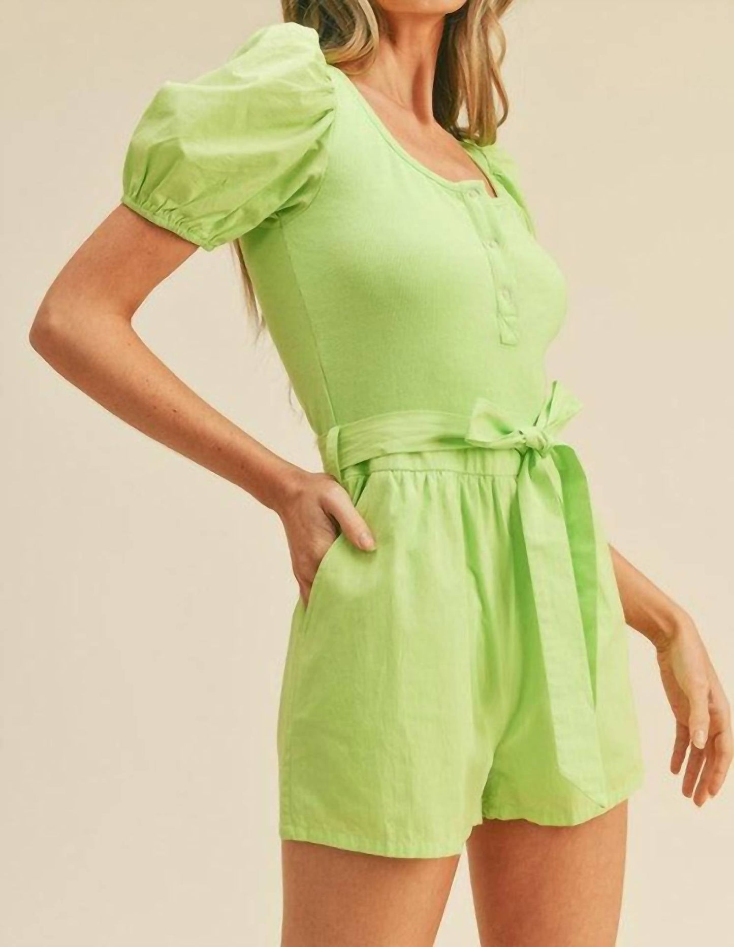 &Merci - PUFF SLEEVE ROMPER