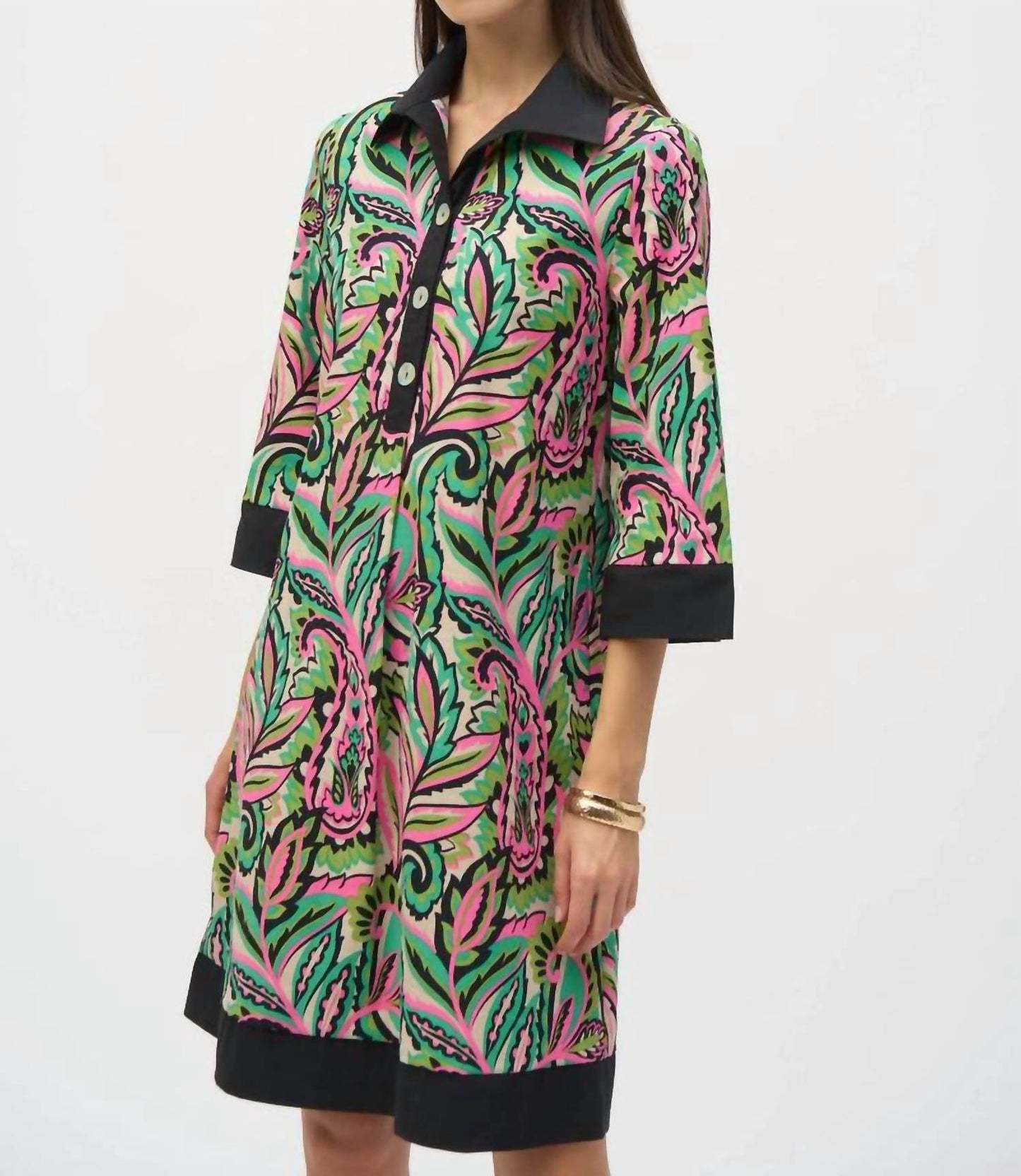 Joseph Ribkoff - Floral Knee Length Shirt Dress