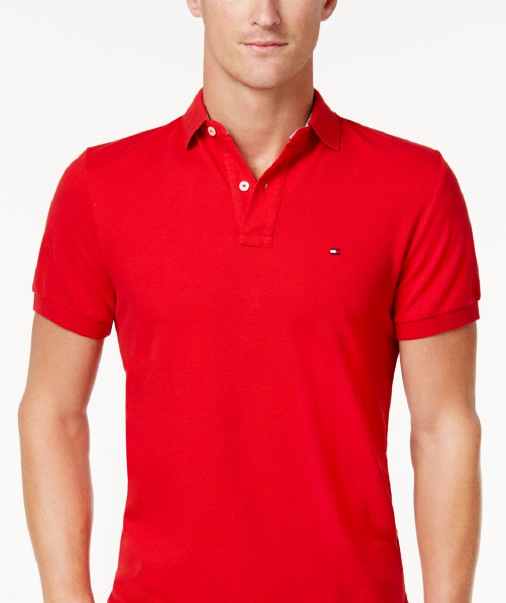 Tommy Hilfiger Men's Classic Fit Ivy Polo Red Size Large