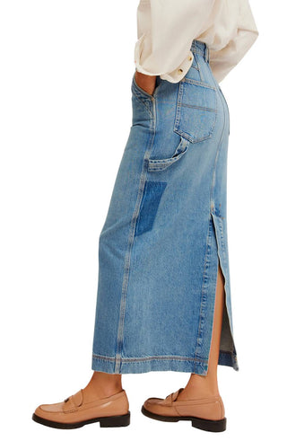 Free People - Francisco Denim Maxi Skirt