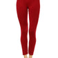White Mark Women's Solid Leggings Red Size Regular