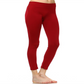 White Mark Women's Solid Leggings Red Size Regular