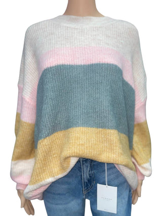 Adora - Women's Colorblock Stripe Pullover Sweater