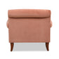 Alana 38" Lawson Accent Arm Chair Metal Casters Peach Orange Velvet