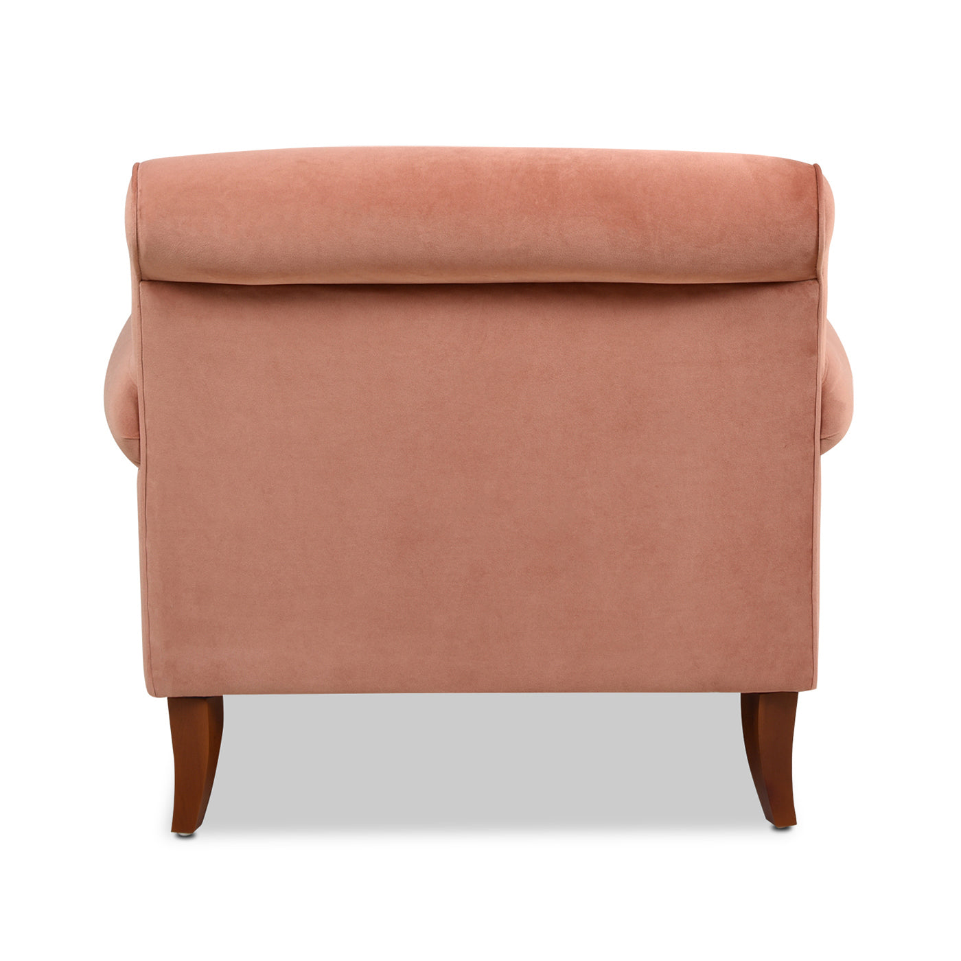Alana 38" Lawson Accent Arm Chair Metal Casters Peach Orange Velvet