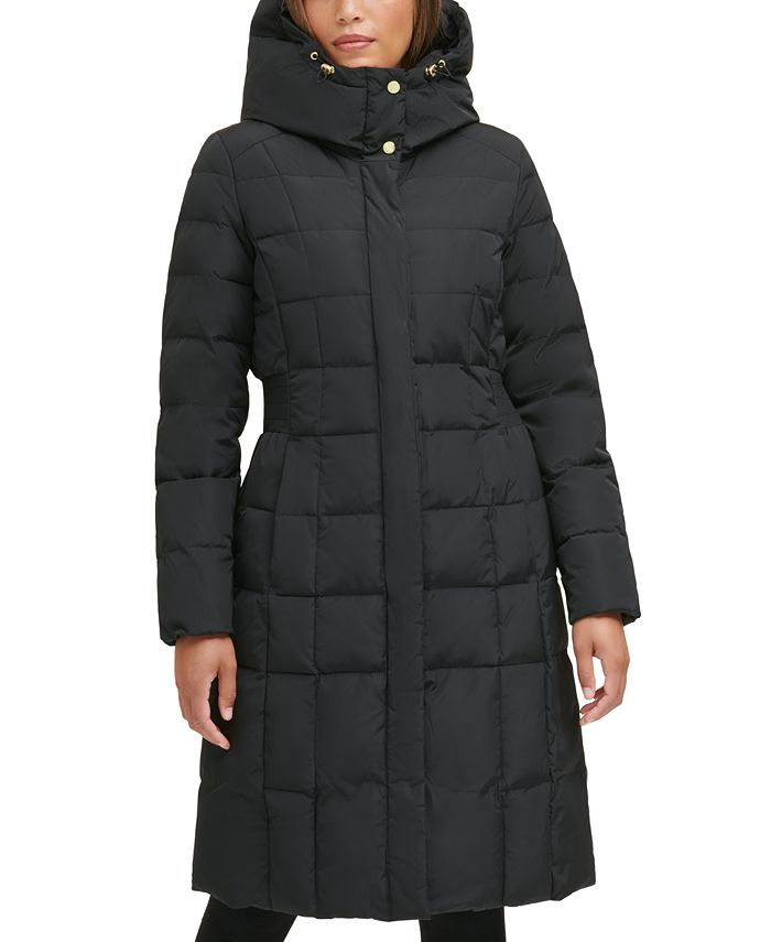 Cole Haan Women's Box Quilt Down Puffer Coat Black Size Large
