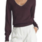 Reiss Talia Tipped V Neck Sweater Burgundy Size XSmall