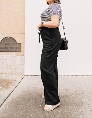 Steve Madden - Linen Blend Straight Leg Pants