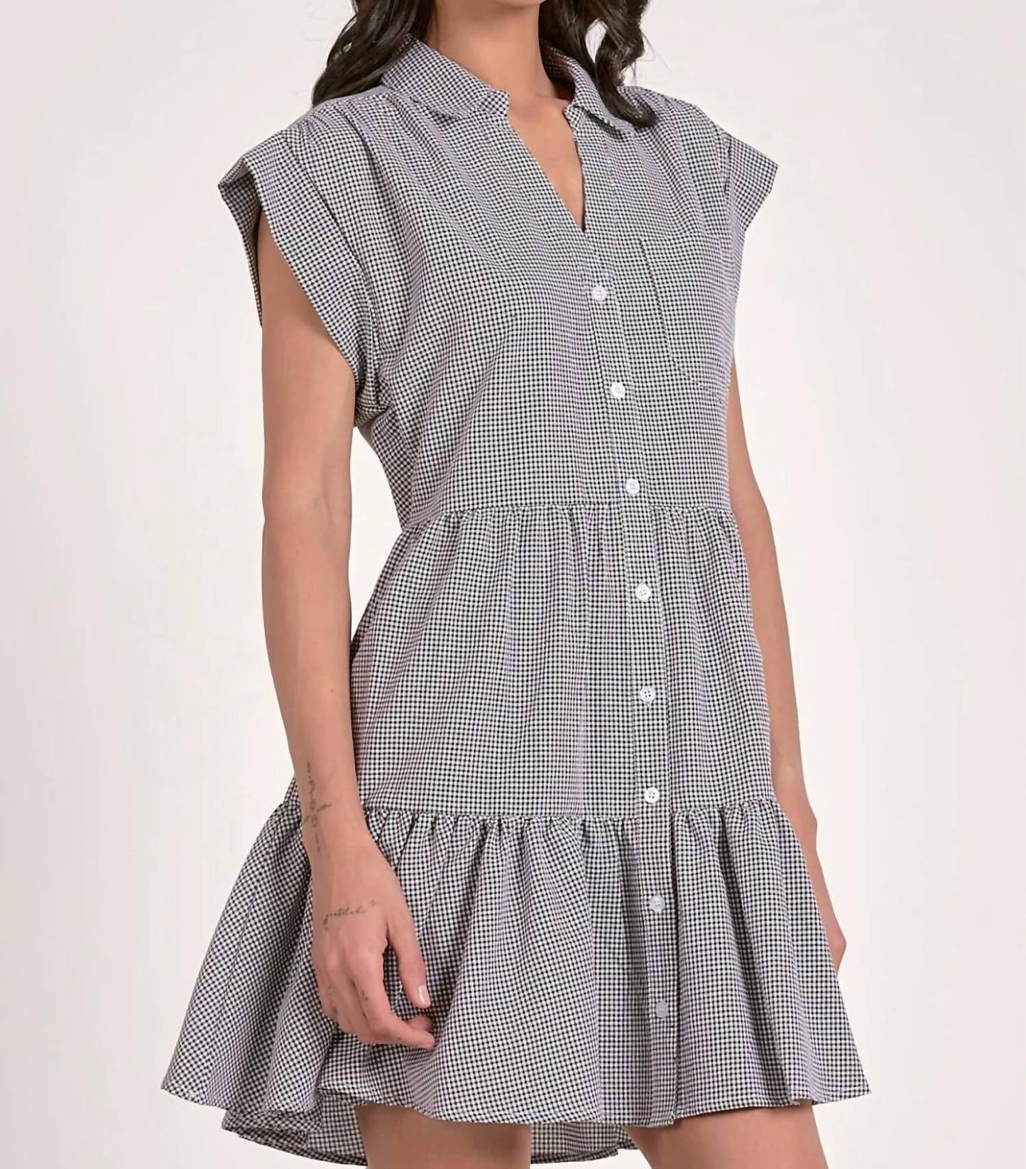 Elan - Cap Sleeve Seersucker Dress
