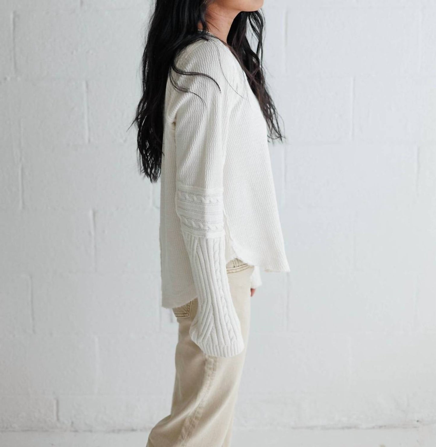 Free People - Swinging Cable Cuff Sweater