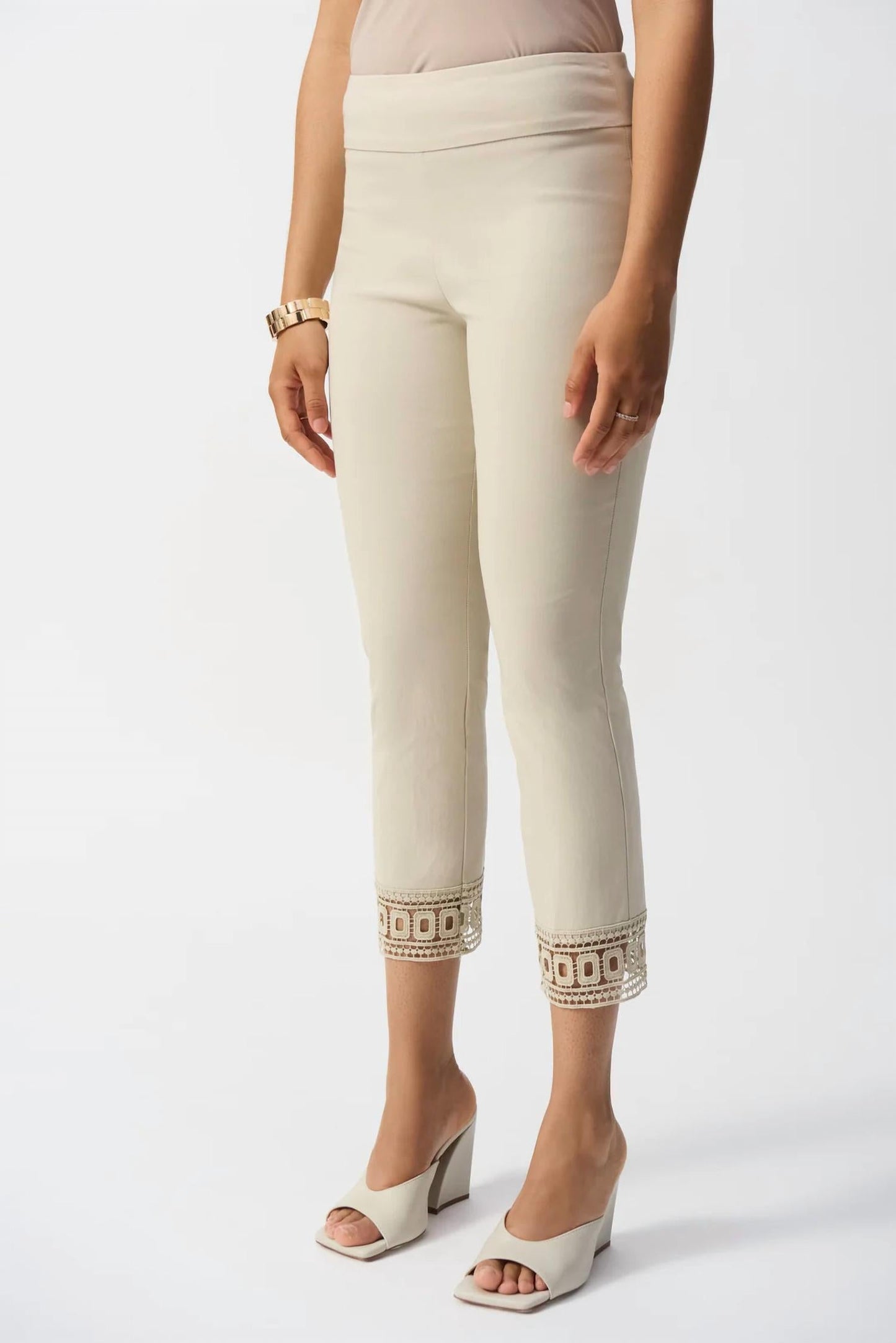 Joseph Ribkoff - Lace Cuff Pull On Cropped Pants