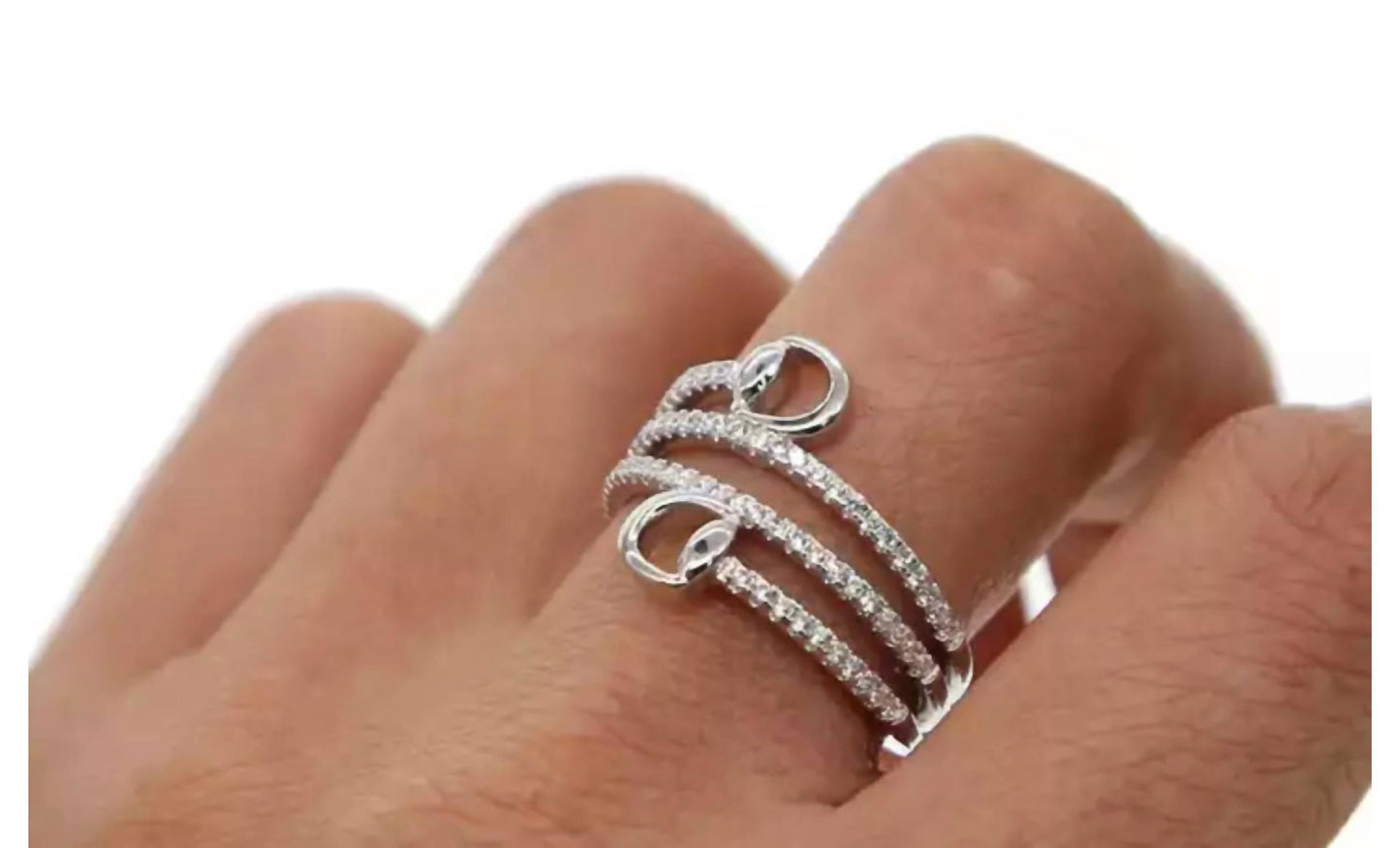 Vanner House - Sterling Silver Sparkling Snaffle Bit Ring