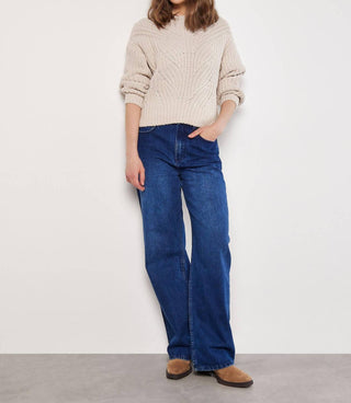 Apricot - Chunky Cable Knit Sweater