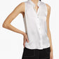L'Agence - Hendrix Banded Collar Sleeveless Blouse