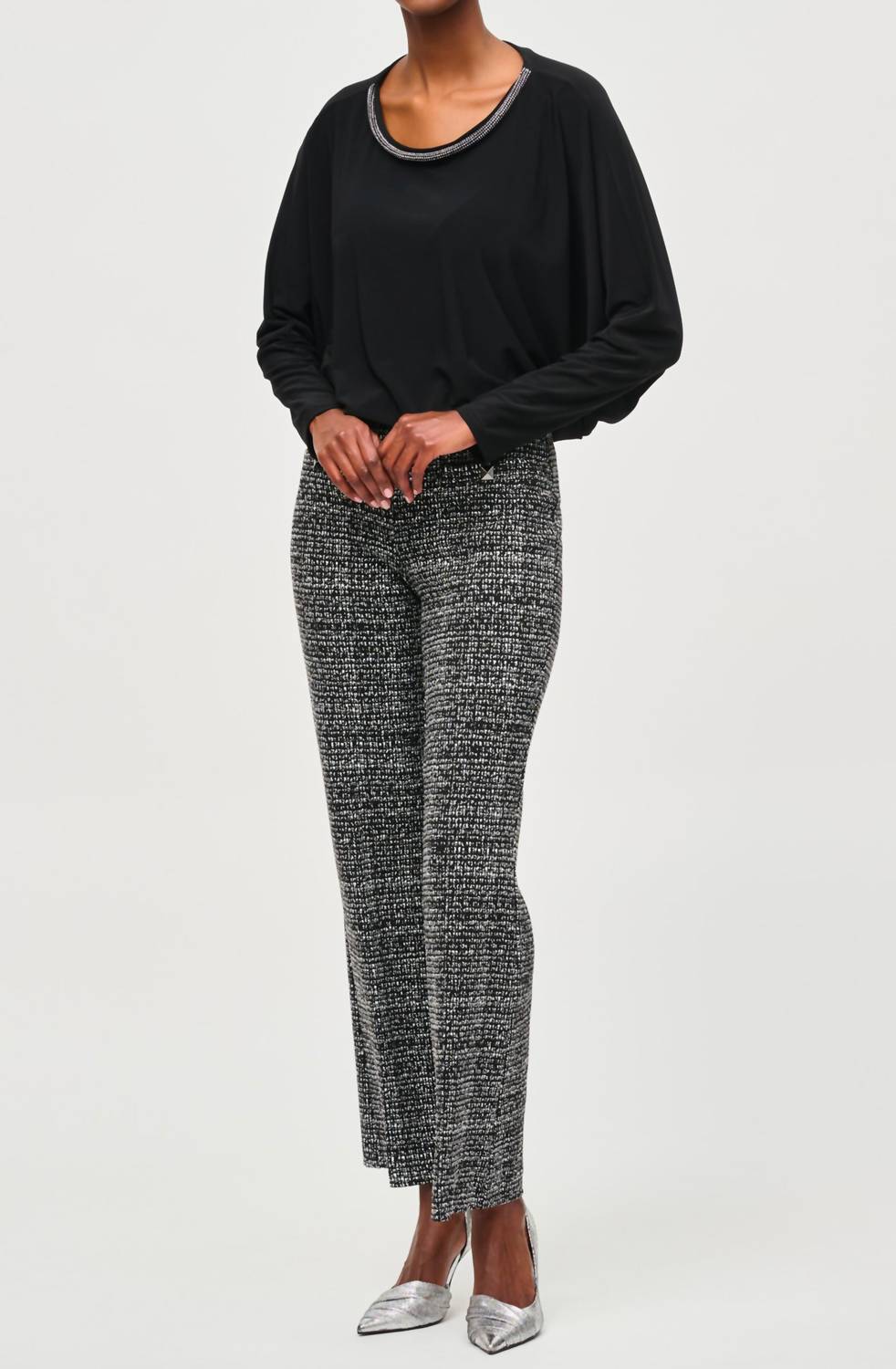 Joseph Ribkoff - Silky Knit Top with Embellished Neckline