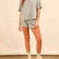 Very J - Oversized Two Tone Double Knit Top & Shorts