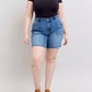 Judy Blue - Mid Rise Bermuda With Flap Pockets Denim Short