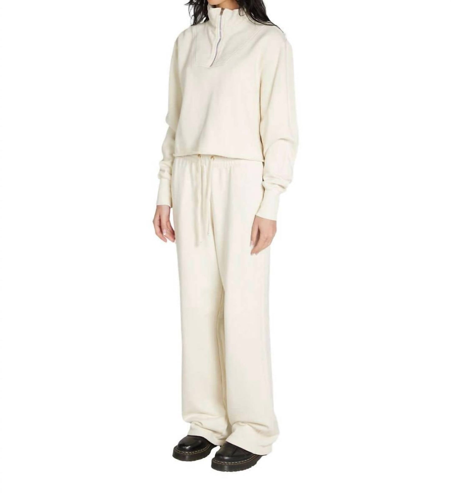 Les Tien - Haley Crop Half Zip Pullover Sweater