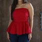 Tcec - Women's Good Times Strapless Peplum Top