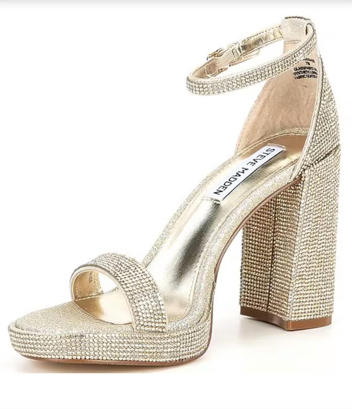 Steve Madden - Women's Rhinestone Ankle Strap Block Heel