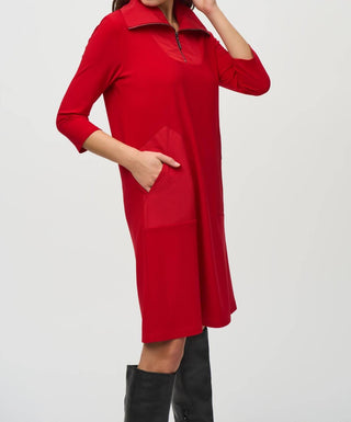 Joseph Ribkoff - Zip High Neck 3/4 Sleeve Shift Dress
