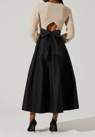 Astr - Eila Contrast Bow Back Sweater