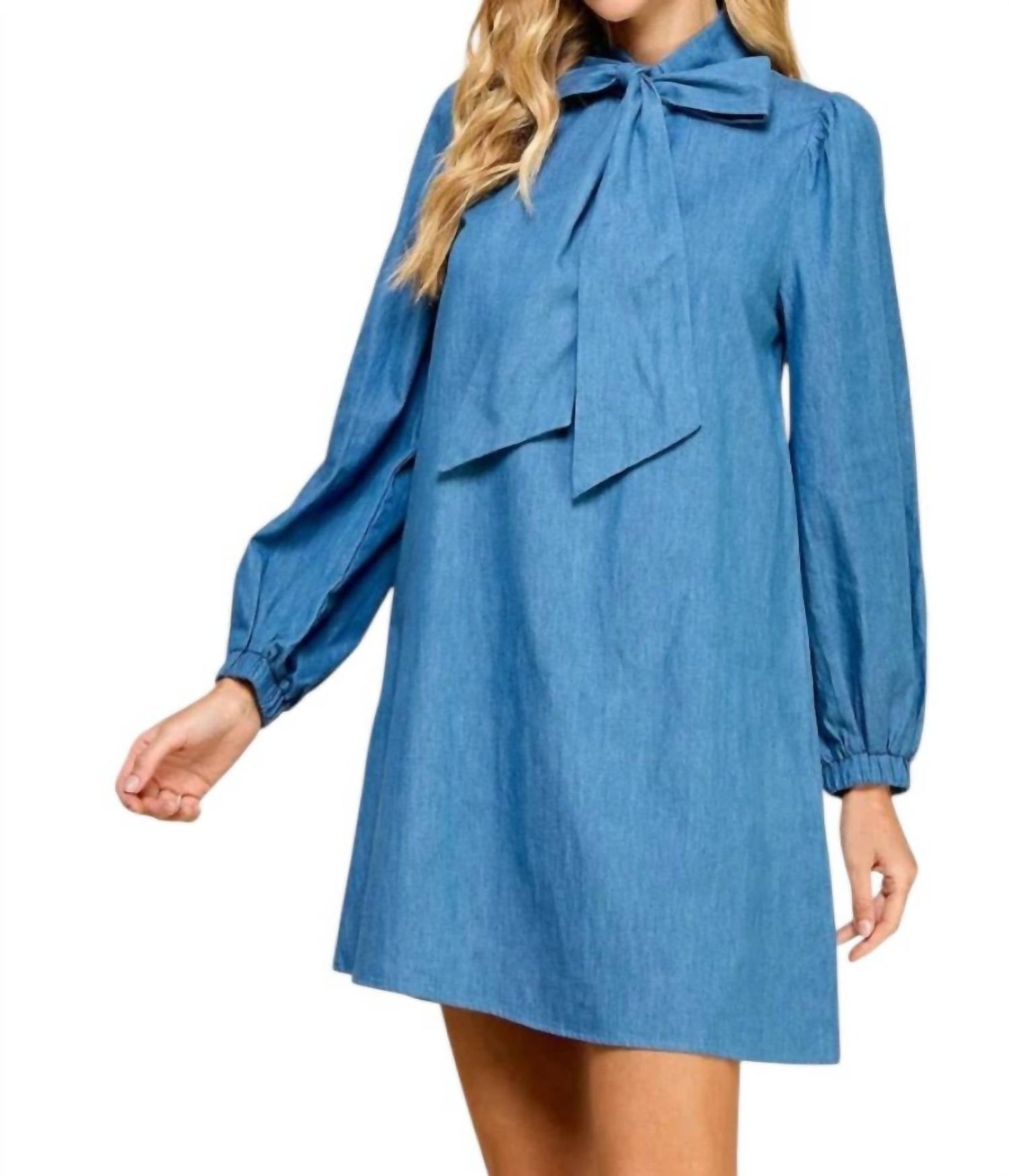 Tcec - Bow Tie Denim Mini Dress