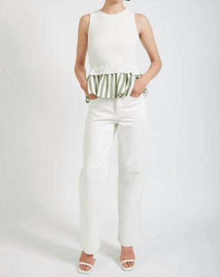 En Saison - Cece Mixed Media Top