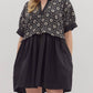 Entro - Floral Textured Overlay Mini Dress