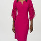 Joseph Ribkoff - Ruffled Chiffon Sleeves Sheath Dress