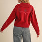 &Merci - Cozy Cherry Knit Sweater Cardigan