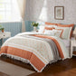 9 Piece Cotton Percale Comforter Set Coral Queen
