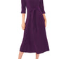 Chaus Tie Front Midi Dress in Luxe Plum, Size Medium