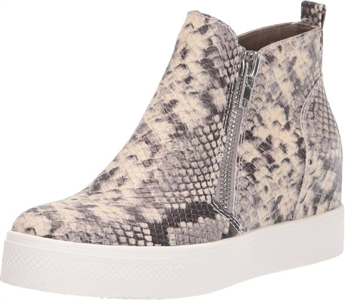 Steve Madden - Women's Wedgie Fashion Double Side Zipper Soft Sneakers