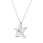 .925 Sterling Silver Prong-Set Diamond Accent Starfish Pendant Necklace (I-J Color, I1-I2 Clarity) - Size 18"