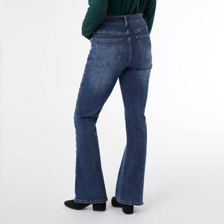 Coco + Carmen - EverStretch Flare Jeans with Side Rouching