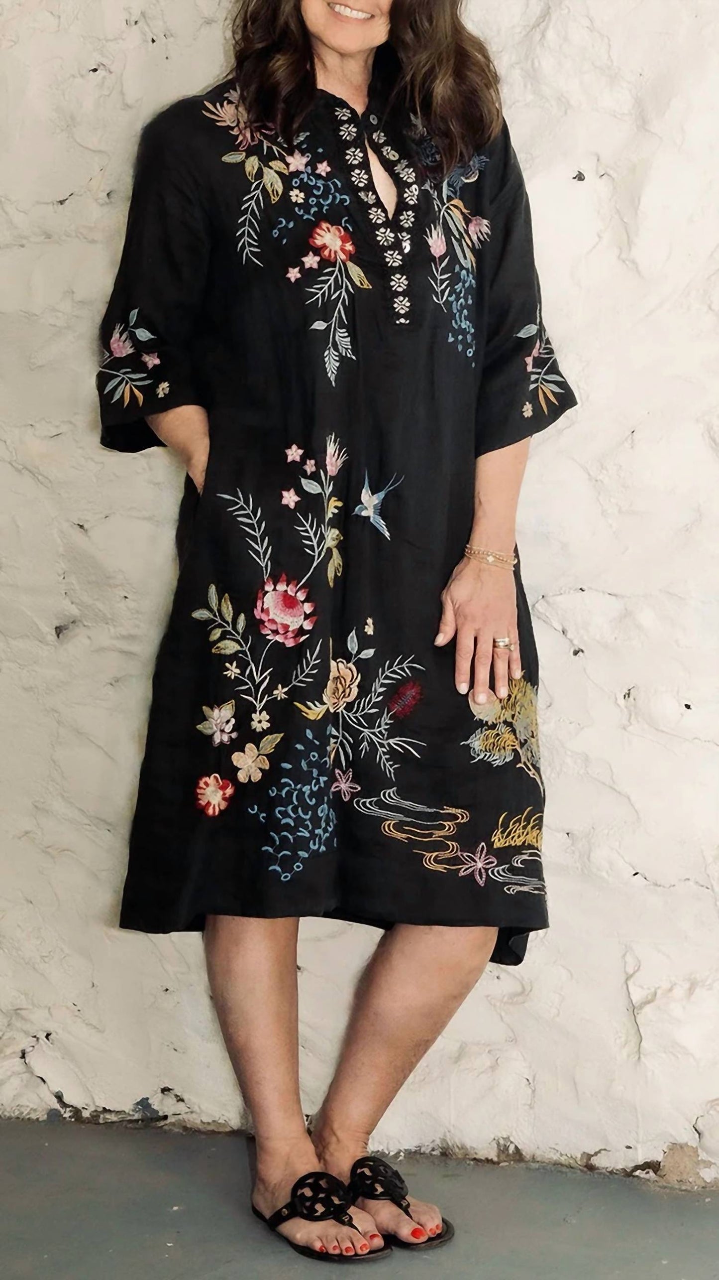 Johnny Was - Indalo Henley Kimono Sleeve Dress