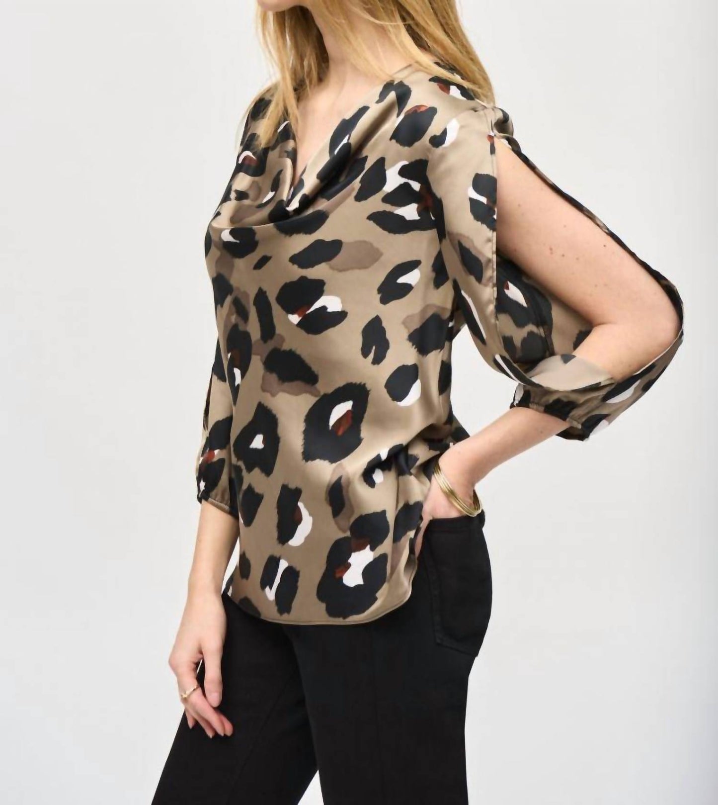 Joseph Ribkoff - Satin Animal Print Top