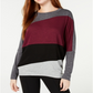 BCX Women's Colorblocked Dolman Sleeve Top Grey/Wine Size Small