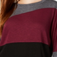 BCX Women's Colorblocked Dolman Sleeve Top Grey/Wine Size Small
