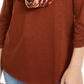 Bcx Juniors' Ruched-Sleeve Scarf Top Brown Size L