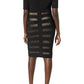 Adrianna Papell - Short Sleeve Jersey Mesh Dress