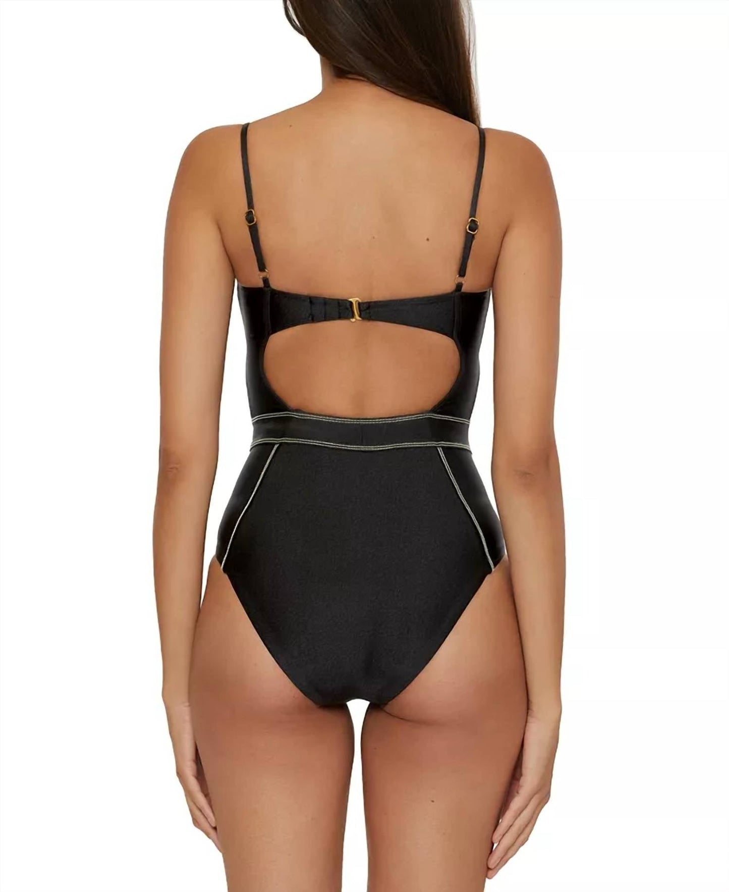 Becca - Color Sheen Corset Seamed One Piece Swimsuit