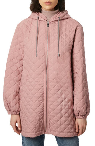 Bernardo Women's Quilted Swing Coat in putty pink