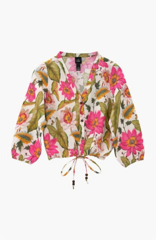 Echo - Women's Tropical Floral Blouson Top