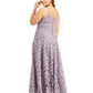 Speechless Women's Shimmer Embroidered Evening Dress Purple 22W