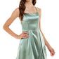 Speechless Junior's Strappy Back Satin Dress Green Size 15