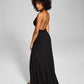 Speechless Women's Stretch Zippered Slitted Crisscross Straps Open Back Sleeveless Halter Maxi Evening Sheath Dress Black Size 11