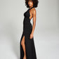 Speechless Women's Stretch Zippered Slitted Crisscross Straps Open Back Sleeveless Halter Maxi Evening Sheath Dress Black Size 11